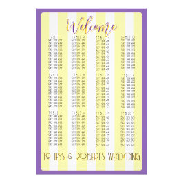 White and Yellow Stripes & Purple Trim  Fotodruck