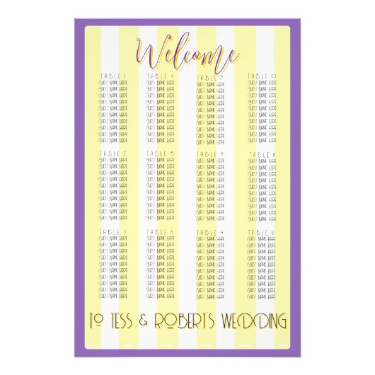 White and Yellow Stripes & Purple Trim  Fotodruck (Vorne)