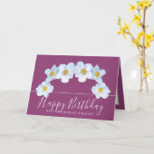 White Anemone Botanical Elegant Happy Birthday Karte (Gelbe Blume)