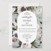 White Anemone über die Hochzeit von Northern Dropl Einladung (Vorderseite)