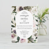 White Anemone über Snow White Wedding Einladung (Stehend Vorderseite)