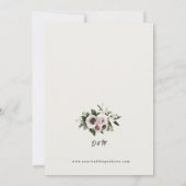 White Anemone über Snow White Wedding Einladung (Rückseite)