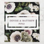 White Anemone über True Black Weinetikett (Einzelnes Label)