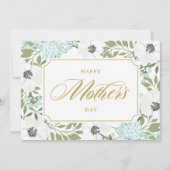 White Anemones Blue Floral Happy Mother Day Karte (Vorderseite)