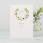 White Anemones Wreath Card Einladung (Stehend Vorderseite)