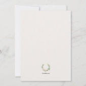 White Anemones Wreath Card Einladung (Rückseite)