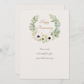 White Anemones Wreath Card Einladung (Vorne/Hinten)