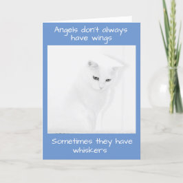 White Angel Cat bietet Beileid Karte