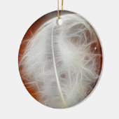 White Angel Feather Keramik Ornament (Links)