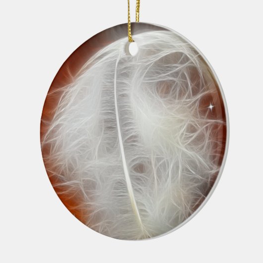 White Angel Feather Keramik Ornament (Links)