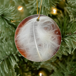 White Angel Feather Keramik Ornament