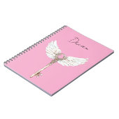 White Angel Feathers Key Notizblock (Linke Seite)