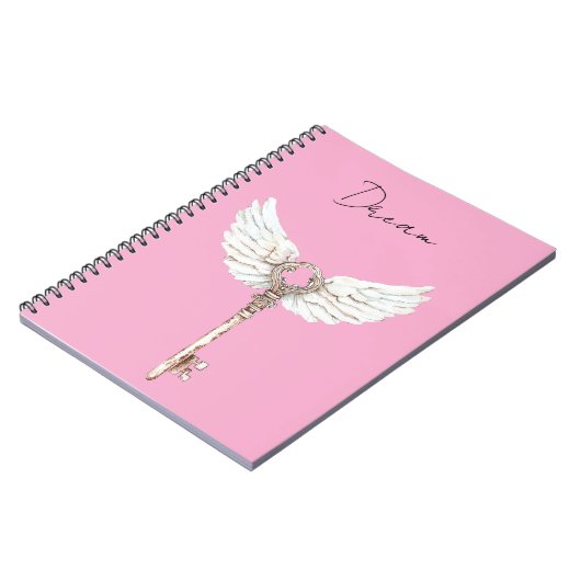 White Angel Feathers Key Notizblock (Linke Seite)