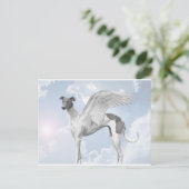 White Angel Greyhound Postkarte (Stehend Vorderseite)
