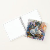 White Angel Kitten Watercolor Spiral Notebook Notizblock (Innenseite)