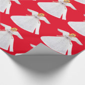 White Angel Red Wrapping Paper Geschenkpapier (Ecke)