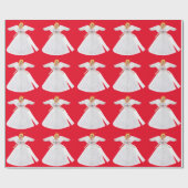 White Angel Red Wrapping Paper Geschenkpapier (Flach)