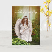 White Angel Sympathy Card Karte (Gelbe Blume)
