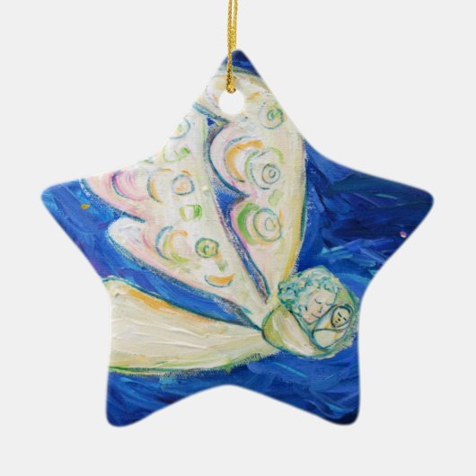 White Angel und Baby Holiday Geschenk Ornamente (Vorne)