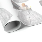 White Angel Wrapping Paper Geschenkpapier (Rolleneckpunkt)