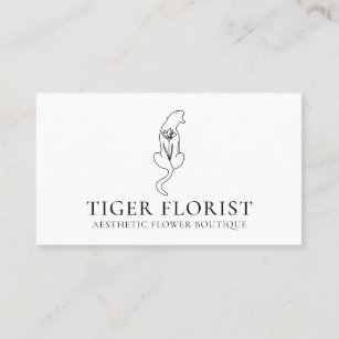 White Animal Blume Tiger Visitenkarte
