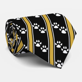 White Animal Paw Claw Prints Team Sports Necktie Krawatte