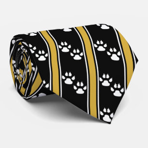 White Animal Paw Claw Prints Team Sports Necktie Krawatte