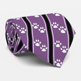White Animal Paw Claw Prints Team Sports Necktie Krawatte
