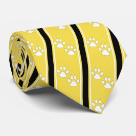 White Animal Paw Claw Prints Team Sports Necktie Krawatte