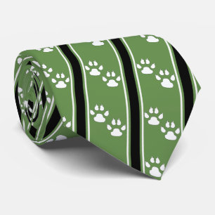 White Animal Paw Claw Prints Team Sports Necktie Krawatte