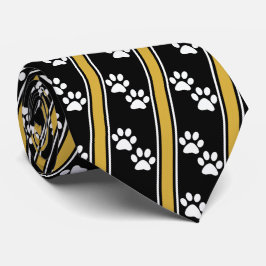 White Animal Paw Prints Team Sports Necktie Krawatte