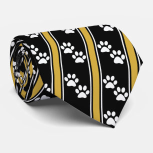 White Animal Paw Prints Team Sports Necktie Krawatte