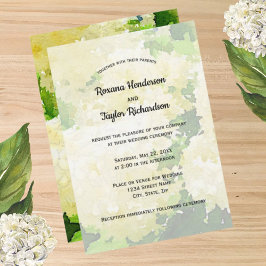 White Annabelle Hydrangeas Einladung zur Hochzeit