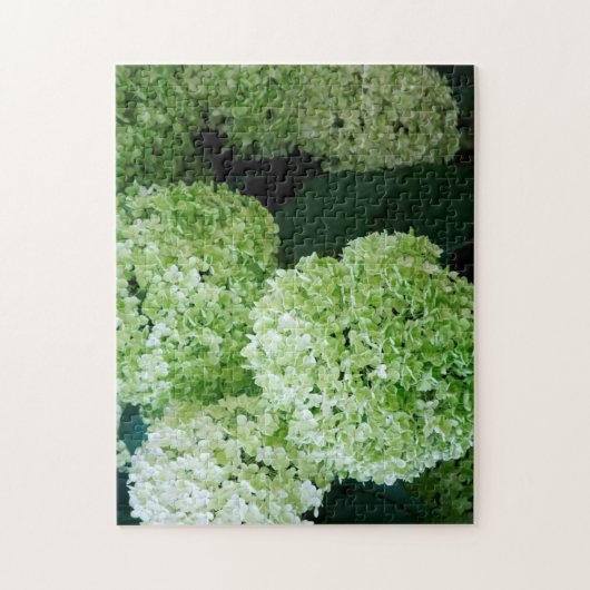 White Annabelle Hydrangeas Puzzle (Vertikal)