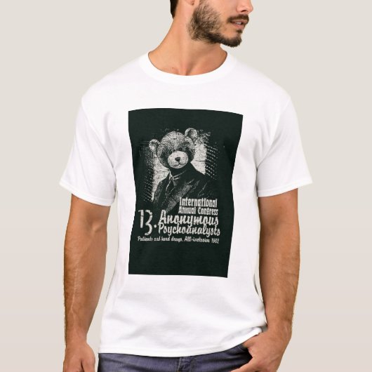 White Anonymous Psychoanalysts Teddy Bear Graphic T-Shirt (Vorderseite)