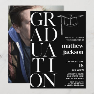 White Any Color Background '24 Graduation Party Einladung