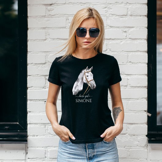 White Appaloosa Pferd Portrait Cowgirl Reiter T-Shirt