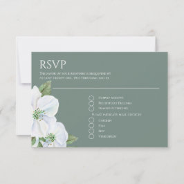 White Apple Blossom Blume UAWG Wedding RSVP Karte