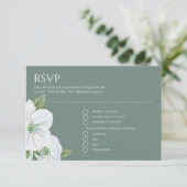 White Apple Blossom Blume UAWG Wedding RSVP Karte (Stehend Vorderseite)