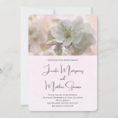 White Apple Blossom Foto Hochzeit Einladung (Vorderseite)