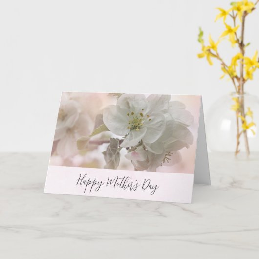 White Apple Blossom Fotograf Muttertag Karte (Gelbe Blume)