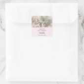 White Apple Blossom Fotokerze Biz Quadratischer Aufkleber (Tasche)