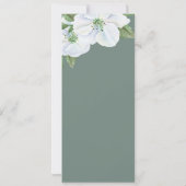 White Apple Blossom Menu Wedding Einladung (Rückseite)