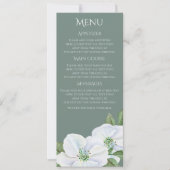 White Apple Blossom Menu Wedding Einladung (Vorderseite)