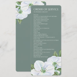 White Apple Blossom Order of Service Wedding Einladung