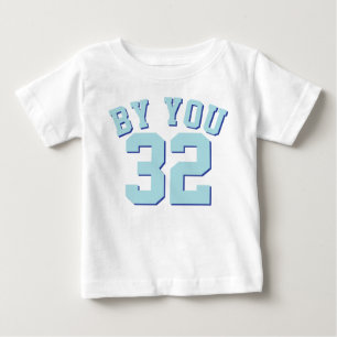 White & Aqua Baby Sports Jersey Design T-shirt