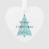 White Aqua Blue Christmas Tree Ornament (Vorderseite)