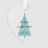 White Aqua Blue Christmas Tree Ornament (Vorderseite)