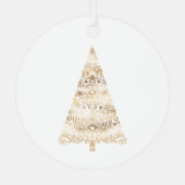 White Aqua Blue Christmas Tree Ornament Aus Metall (Rückseite)