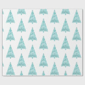 White Aqua Blue Sparkle Geschenkpapier (Flach)